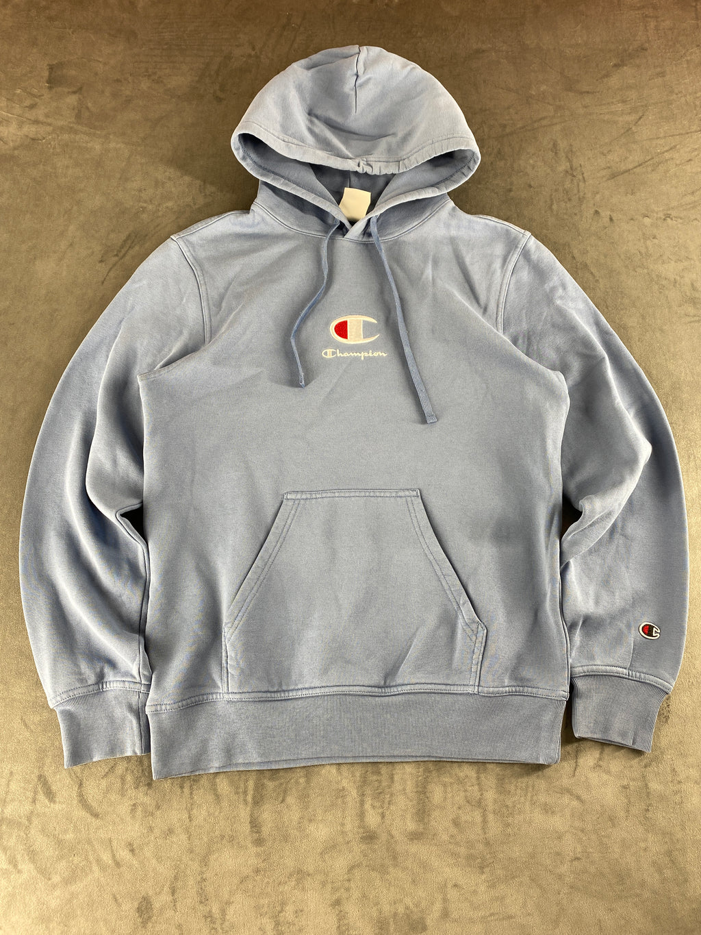 Felpa con cappuccio Champion Reverse Weave azzurra vintage – Uomo Taglia S