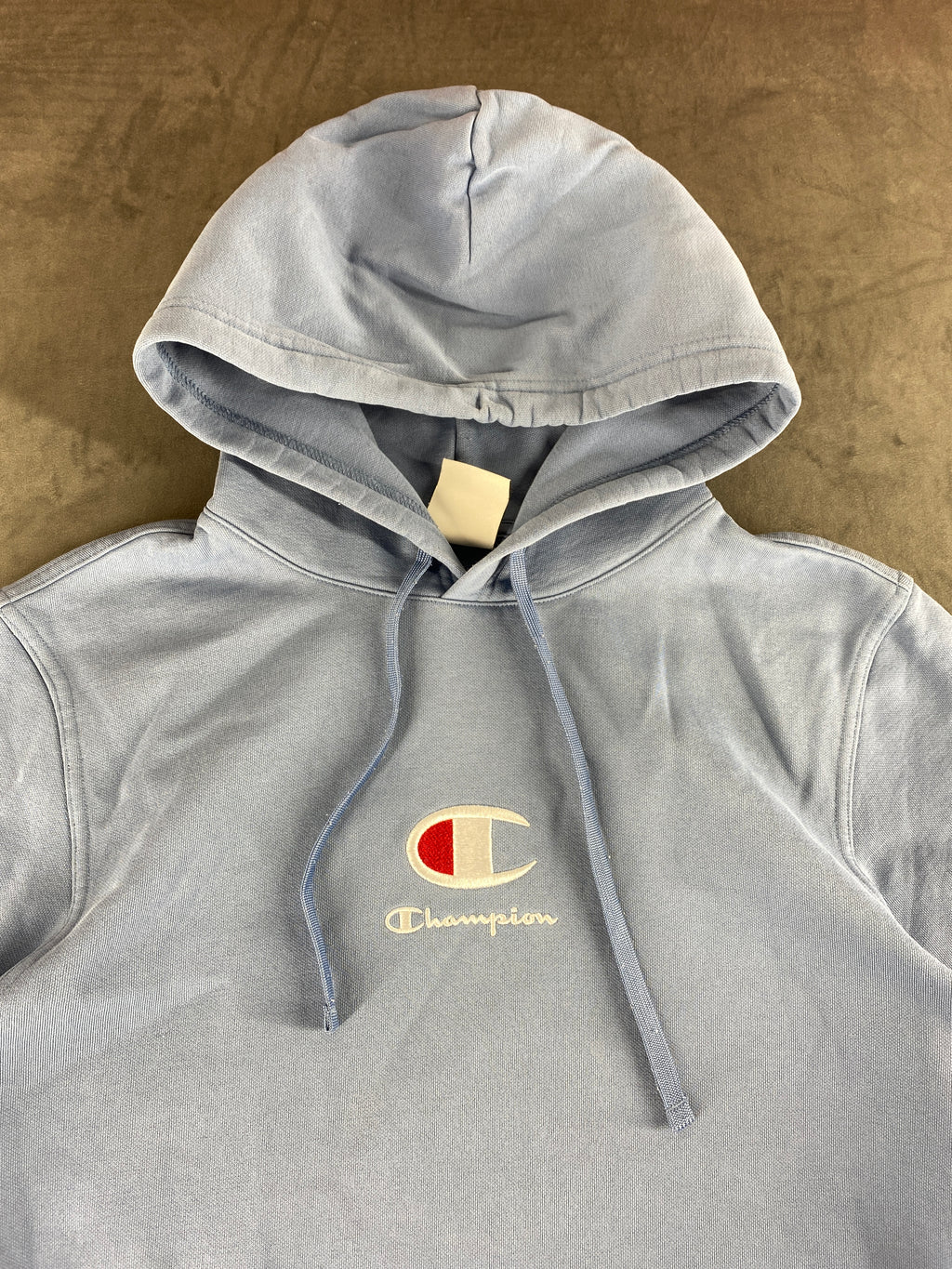 Felpa con cappuccio Champion Reverse Weave azzurra vintage – Uomo Taglia S