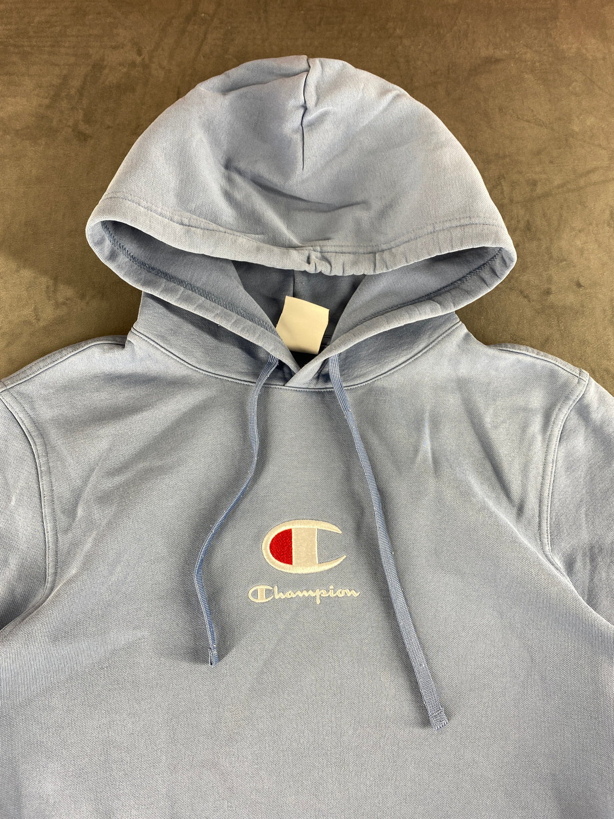 Felpa con cappuccio Champion Reverse Weave azzurra vintage – Uomo Taglia S