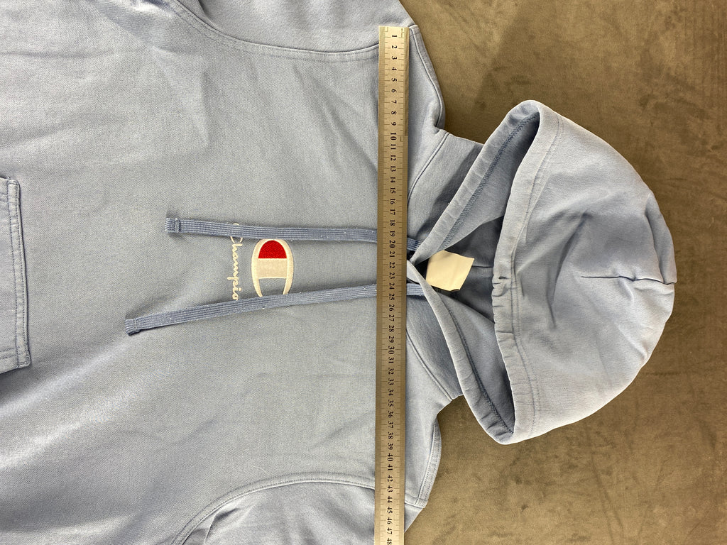 Felpa con cappuccio Champion Reverse Weave azzurra vintage – Uomo Taglia S