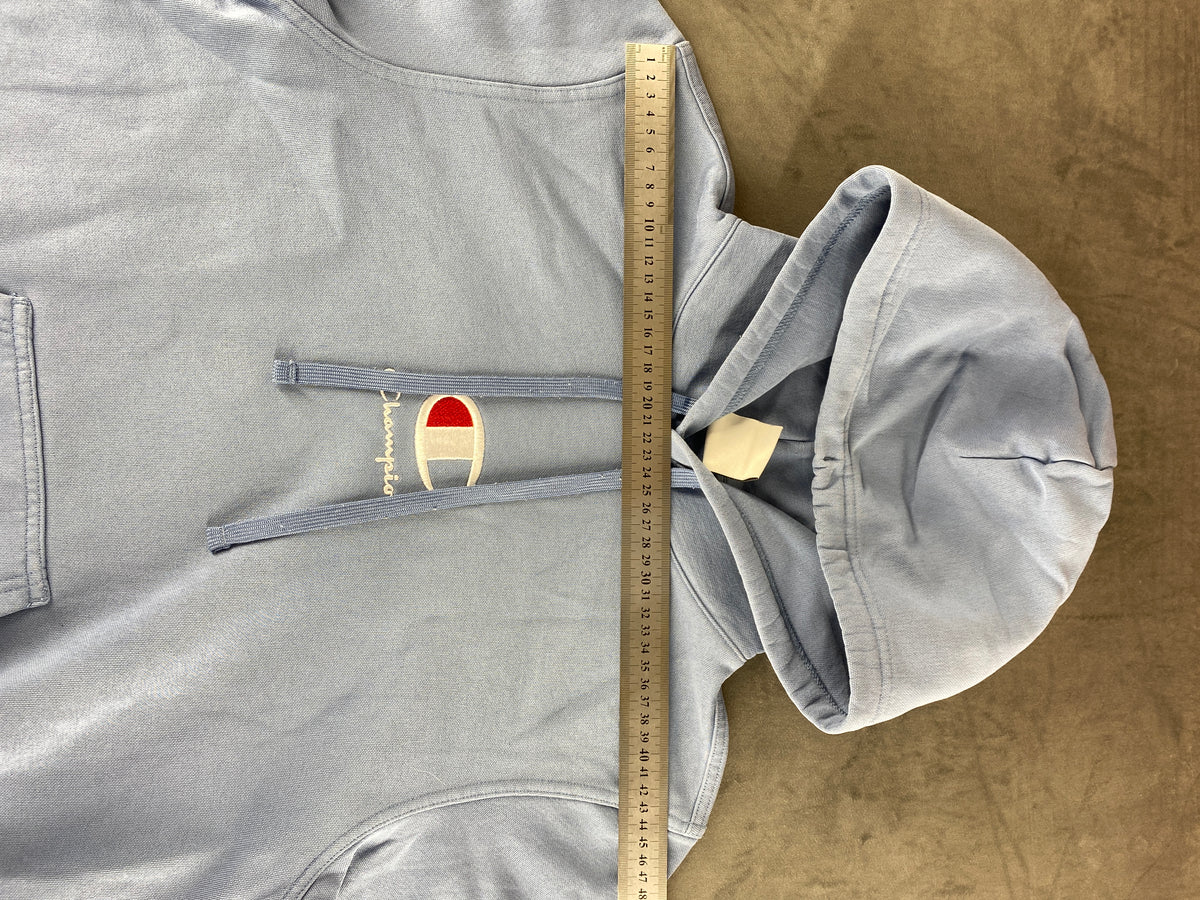 Felpa con cappuccio Champion Reverse Weave azzurra vintage – Uomo Taglia S