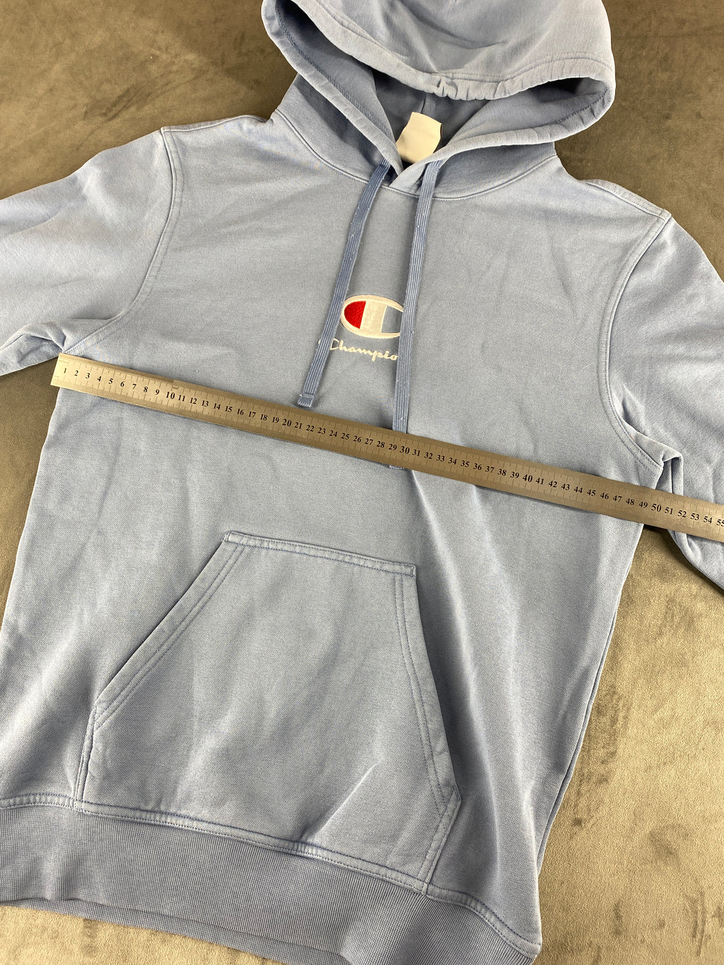 Felpa con cappuccio Champion Reverse Weave azzurra vintage – Uomo Taglia S