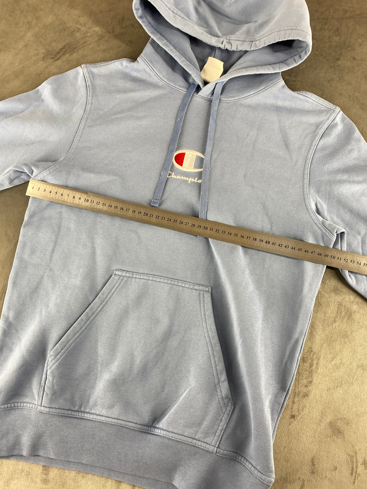 Felpa con cappuccio Champion Reverse Weave azzurra vintage – Uomo Taglia S