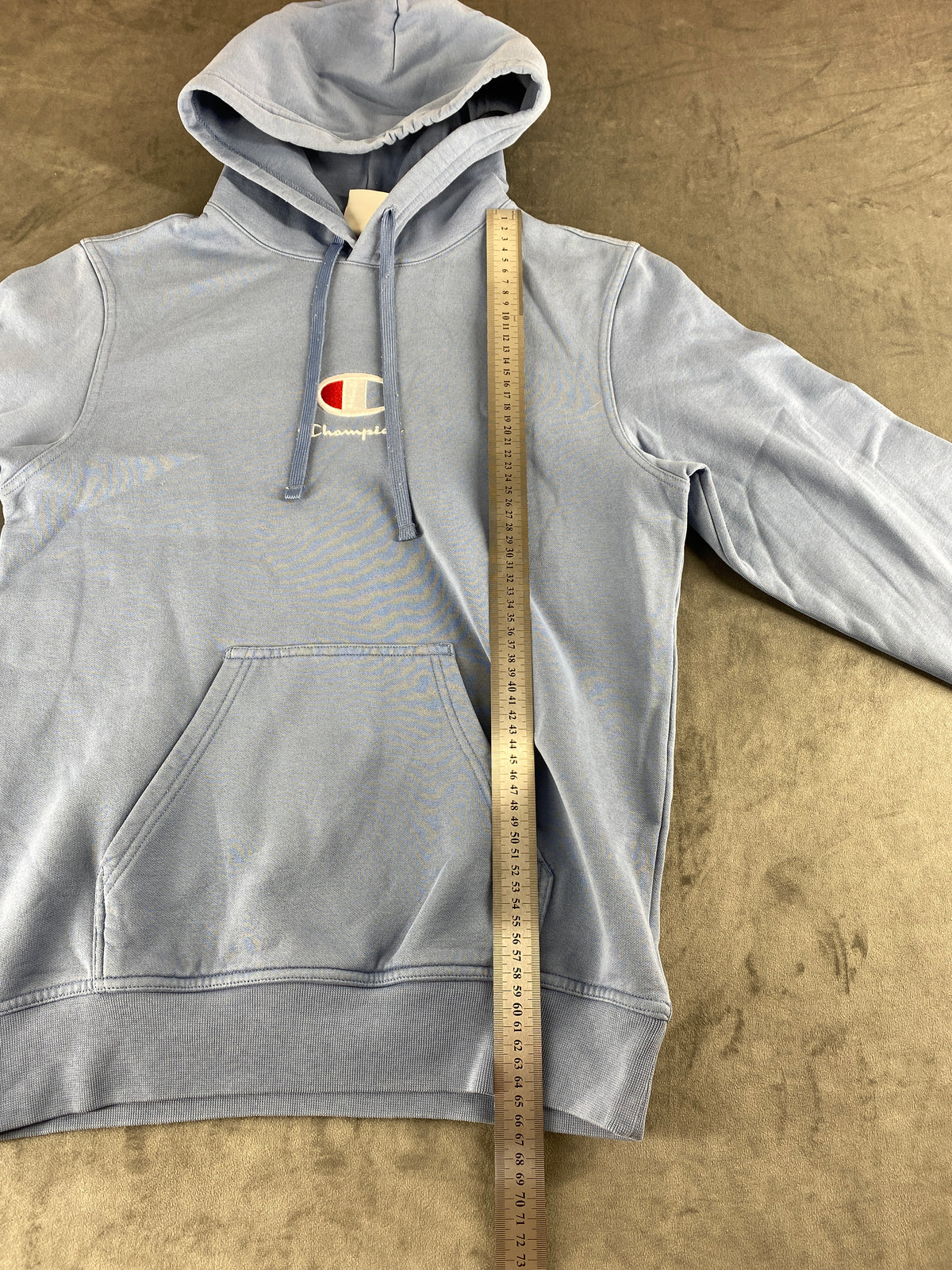 Felpa con cappuccio Champion Reverse Weave azzurra vintage – Uomo Taglia S