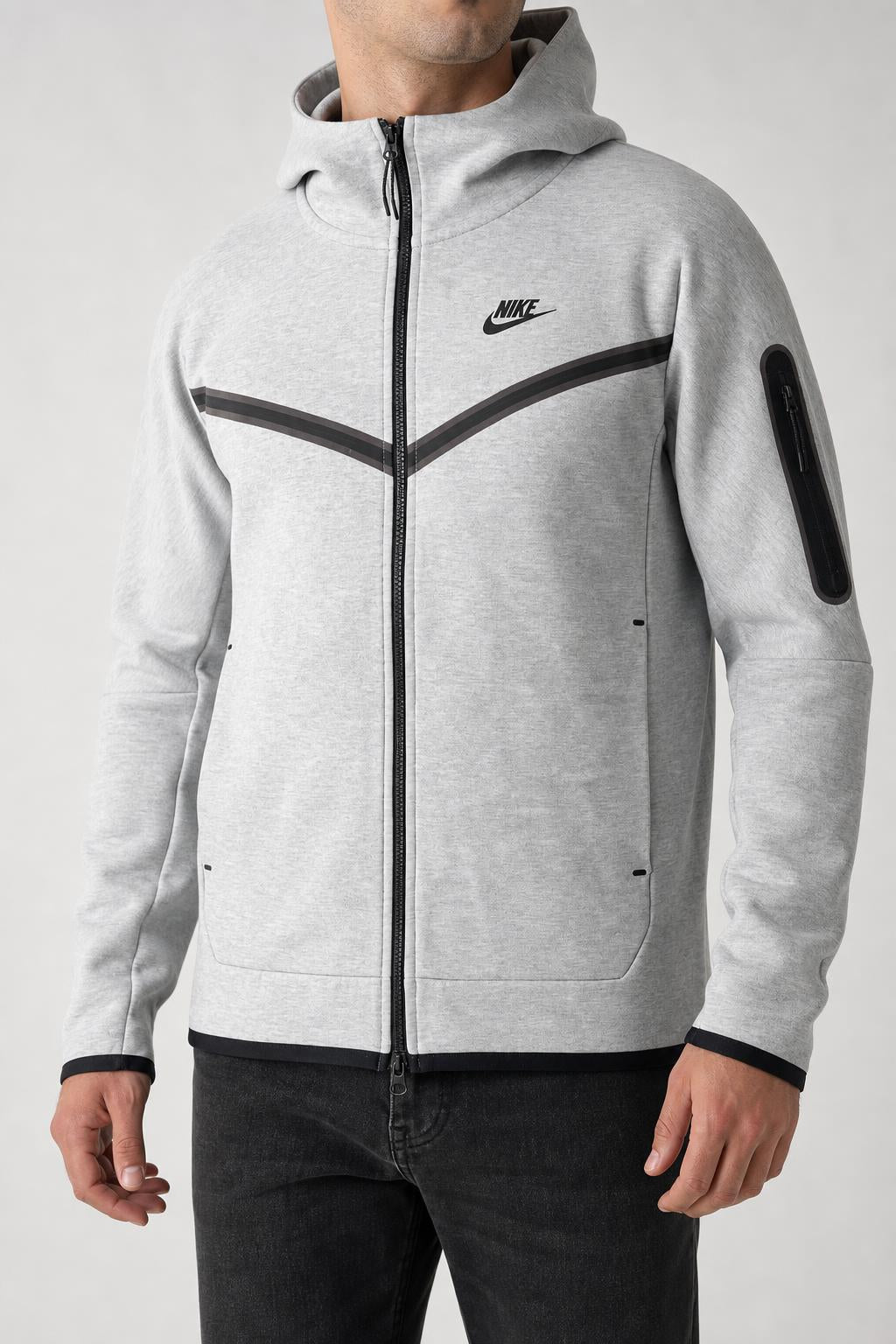 Felpa Nike Tech Fleece full zip grigia vintage – Uomo Taglia S