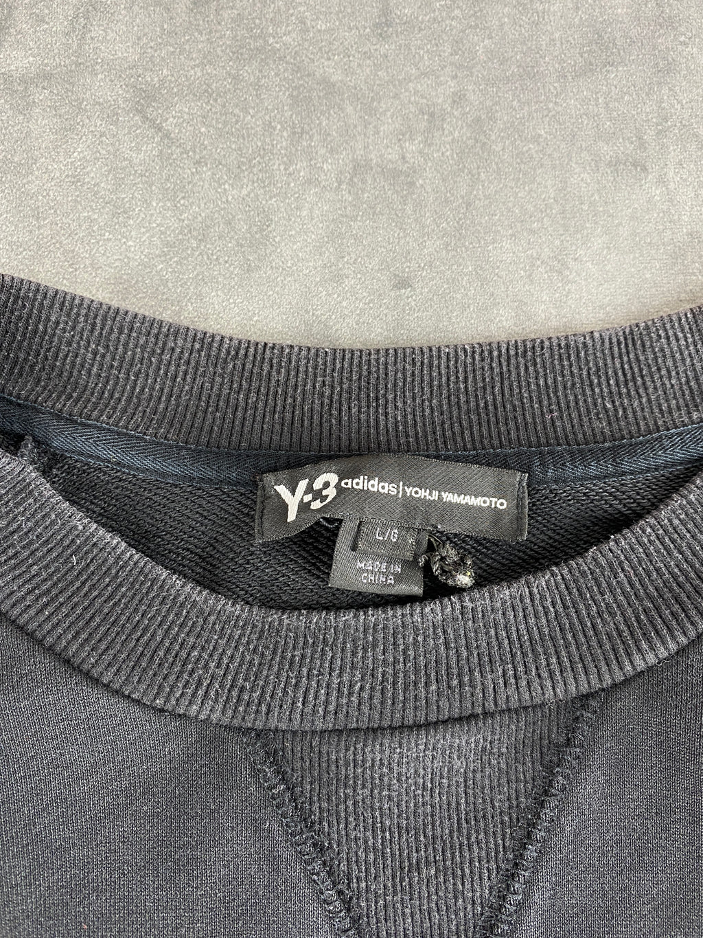 Felpa girocollo Y-3 Yohji Yamamoto nera vintage – Uomo Taglia L