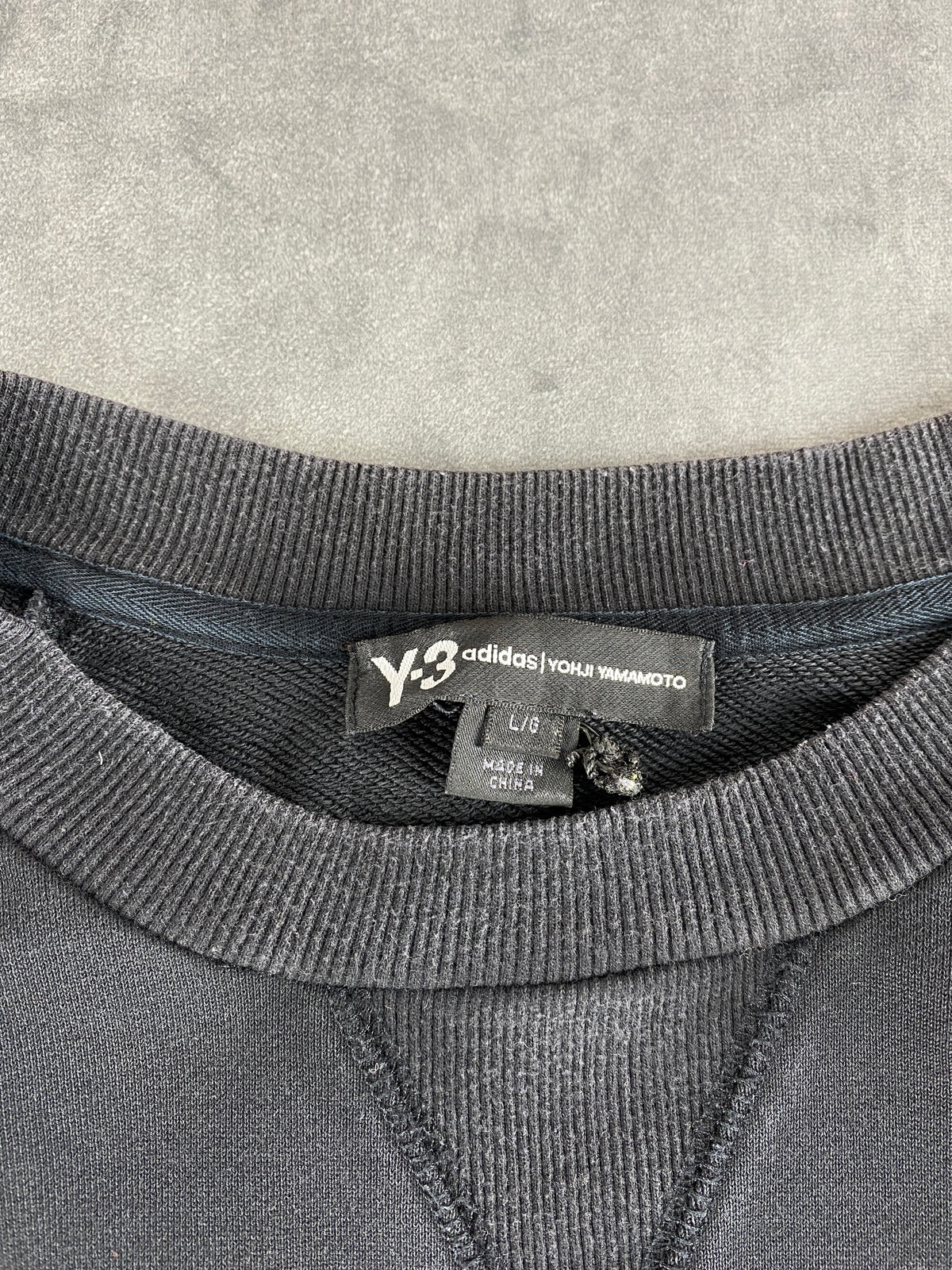 Felpa girocollo Y-3 Yohji Yamamoto nera vintage – Uomo Taglia L
