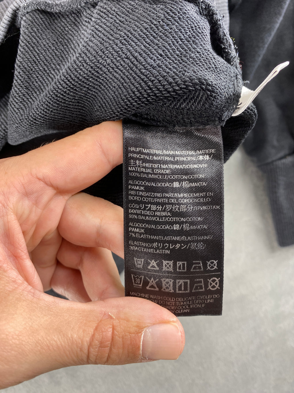 Felpa girocollo Y-3 Yohji Yamamoto nera vintage – Uomo Taglia L
