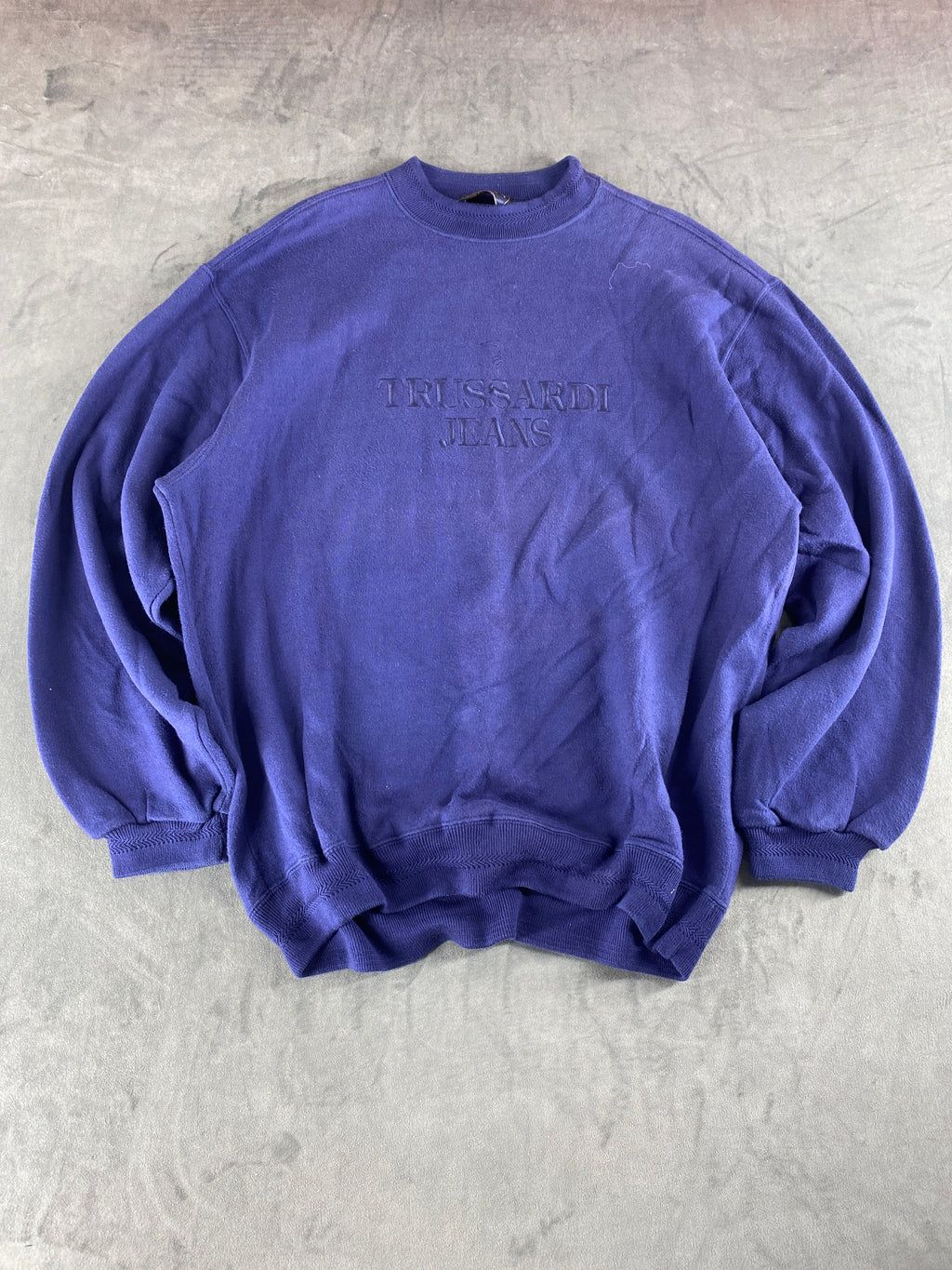 Felpa girocollo Trussardi Jeans blu vintage – Uomo Taglia M