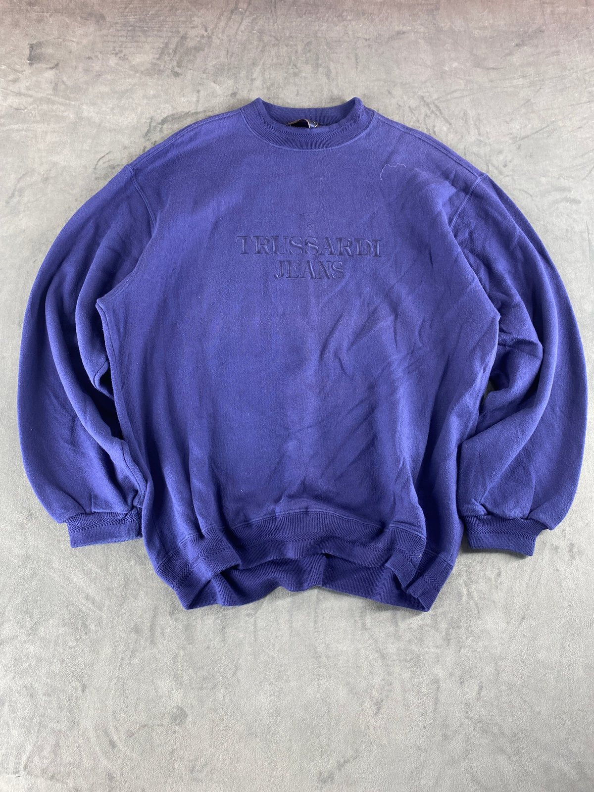 Felpa girocollo Trussardi Jeans blu vintage – Uomo Taglia M