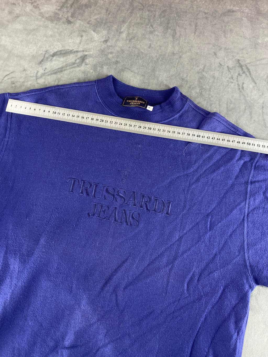 Felpa girocollo Trussardi Jeans blu vintage – Uomo Taglia M