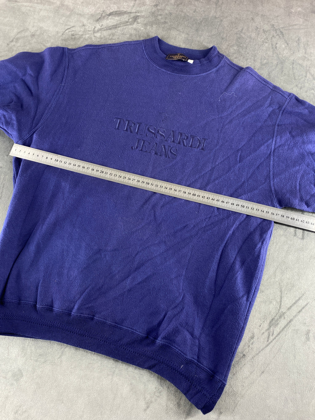 Felpa girocollo Trussardi Jeans blu vintage – Uomo Taglia M