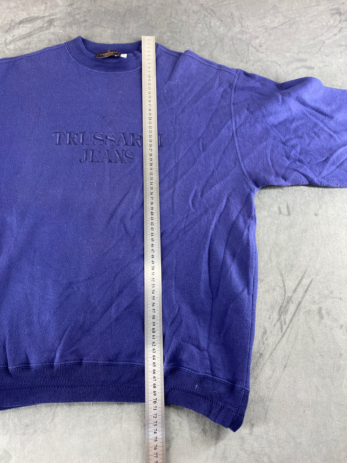 Felpa girocollo Trussardi Jeans blu vintage – Uomo Taglia M