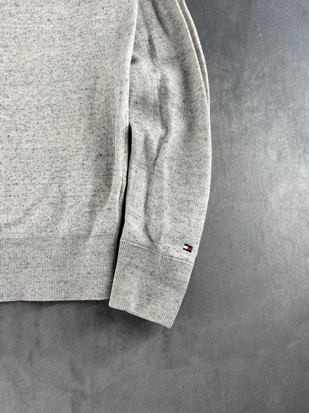 Felpa girocollo Tommy Hilfiger grigia logo vintage – Donna Taglia L