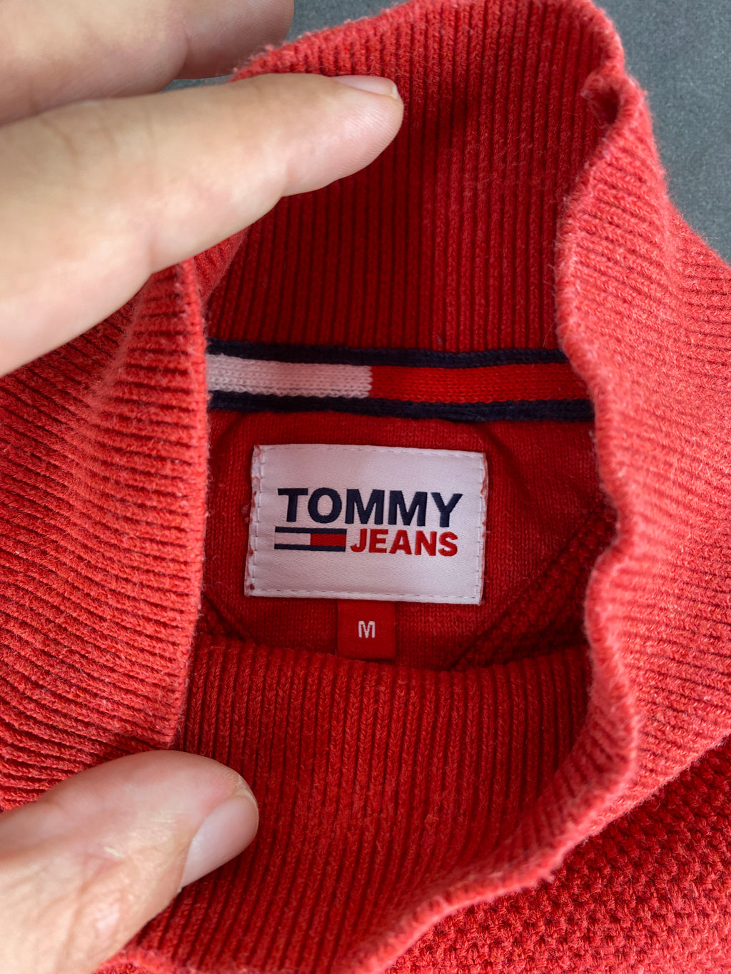 Maglione lupetto Tommy Jeans rosso vintage – Uomo Taglia M