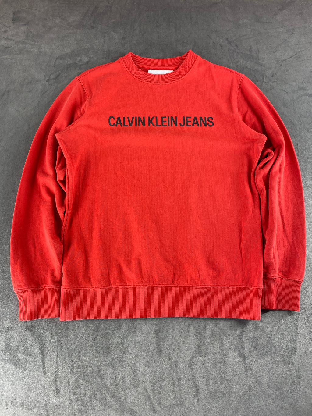 Felpa girocollo Calvin Klein Jeans rossa vintage – Donna Taglia M