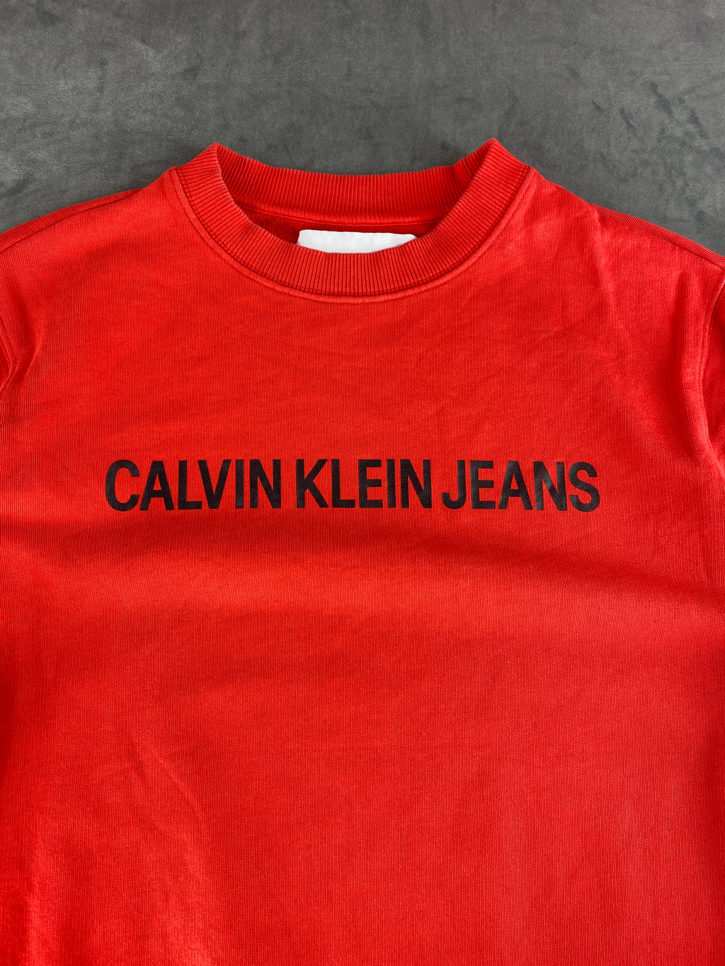 Felpa girocollo Calvin Klein Jeans rossa vintage – Donna Taglia M