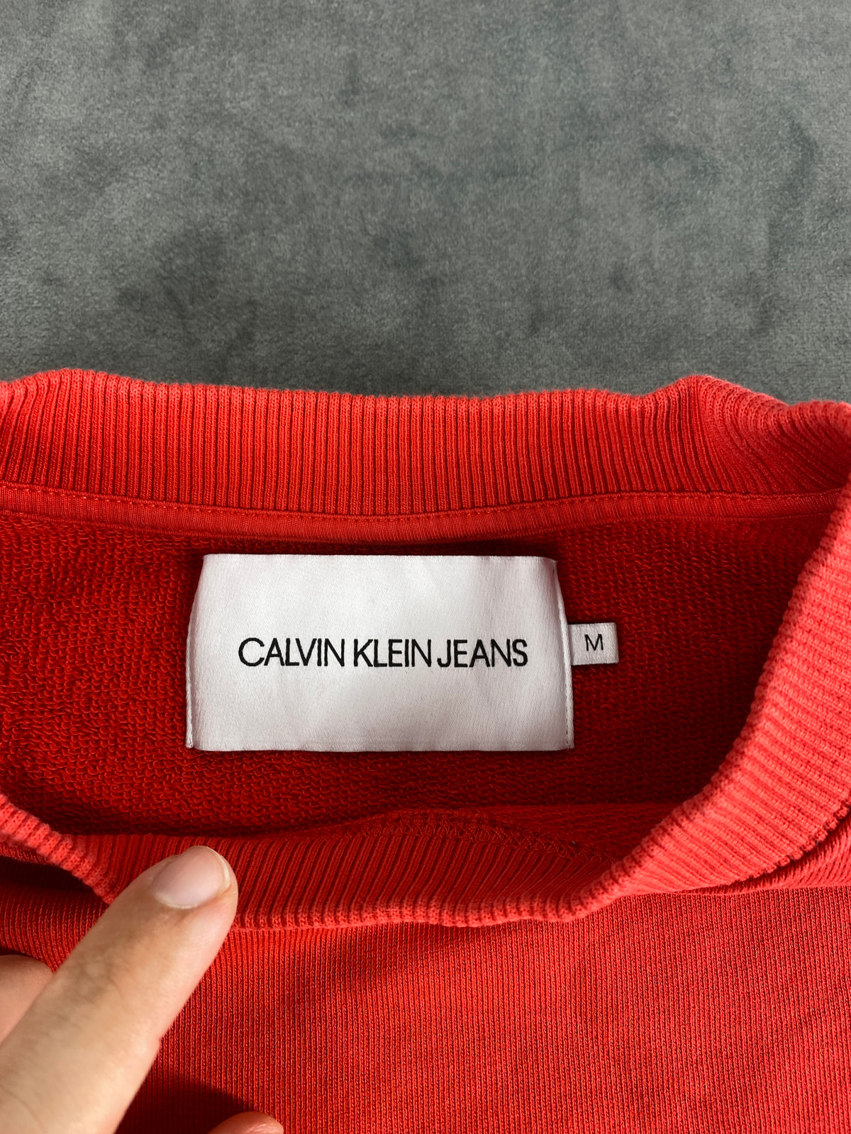 Felpa girocollo Calvin Klein Jeans rossa vintage – Donna Taglia M