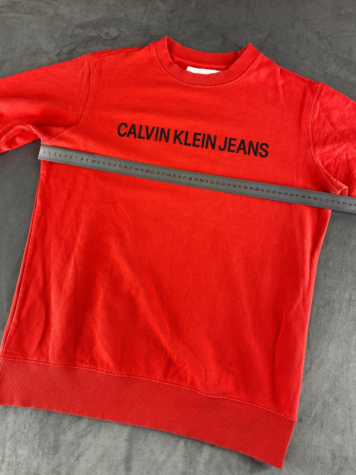 Felpa girocollo Calvin Klein Jeans rossa vintage – Donna Taglia M