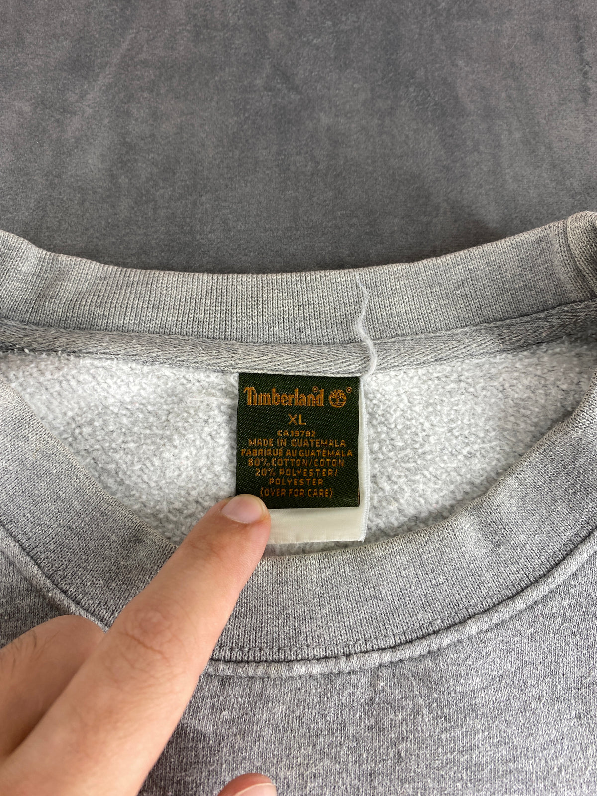 Felpa girocollo Timberland grigia vintage – Uomo Taglia XL