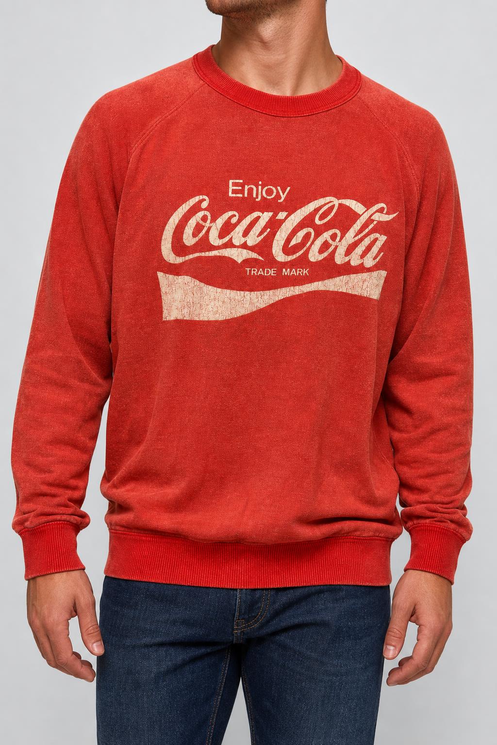 Felpa girocollo Coca-Cola rossa vintage – Uomo Taglia L