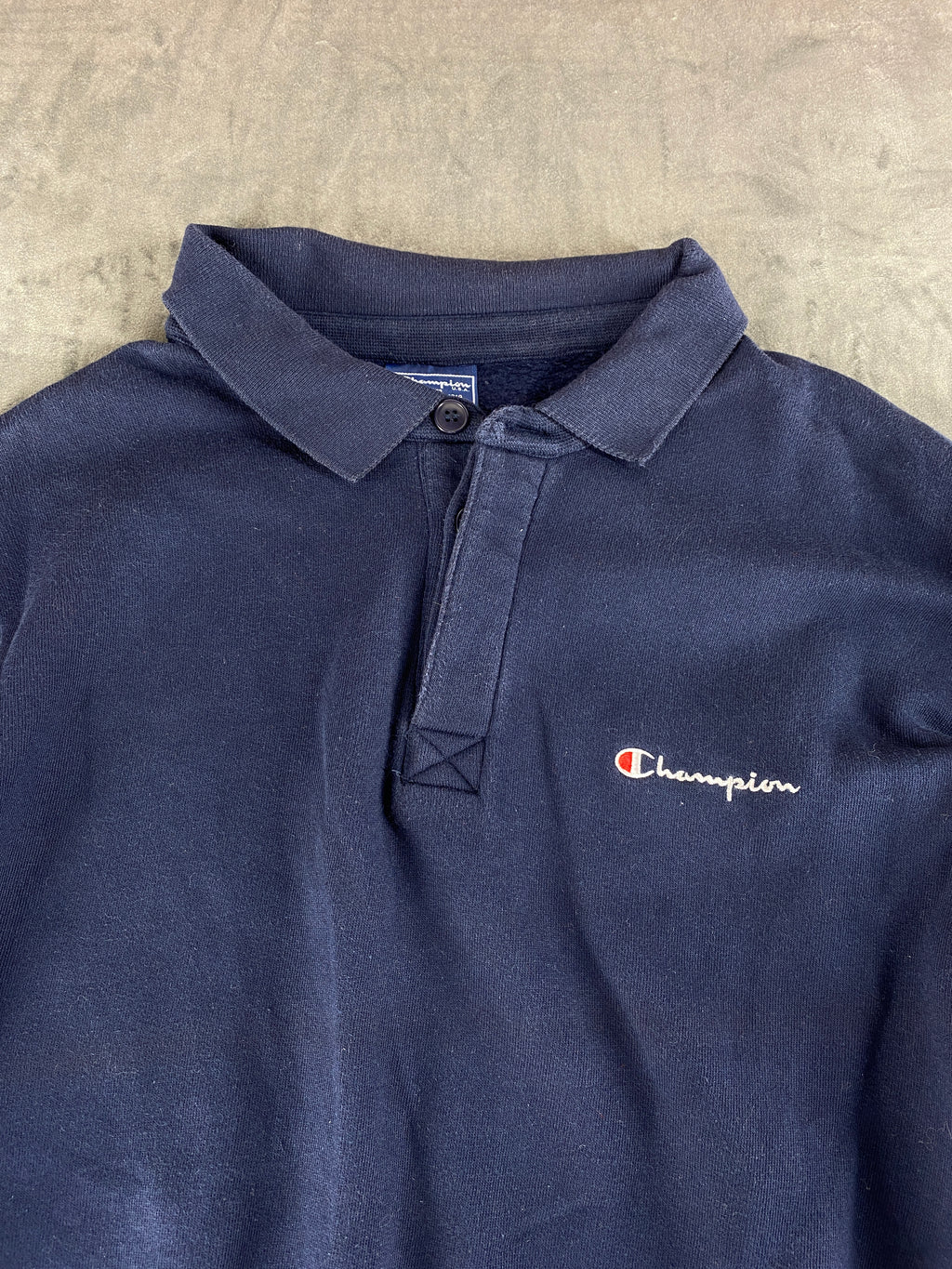 Felpa colletto polo Champion blu navy vintage – Uomo Taglia L