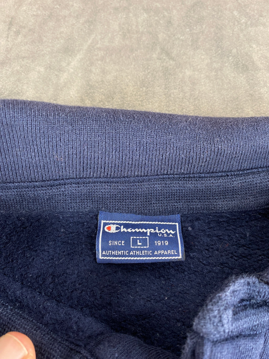 Felpa colletto polo Champion blu navy vintage – Uomo Taglia L