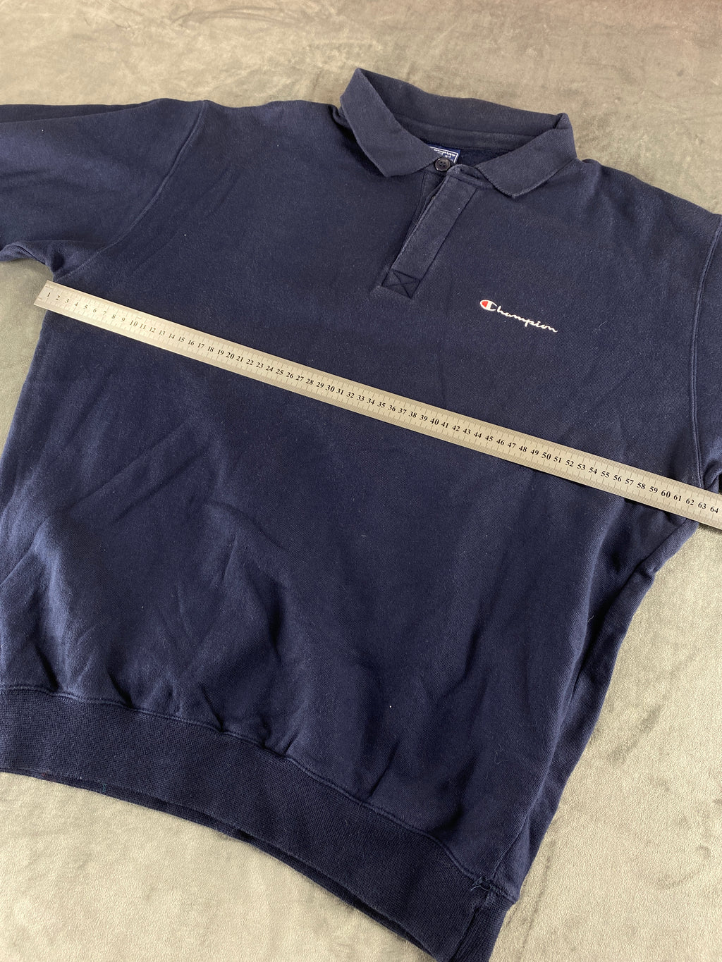 Felpa colletto polo Champion blu navy vintage – Uomo Taglia L