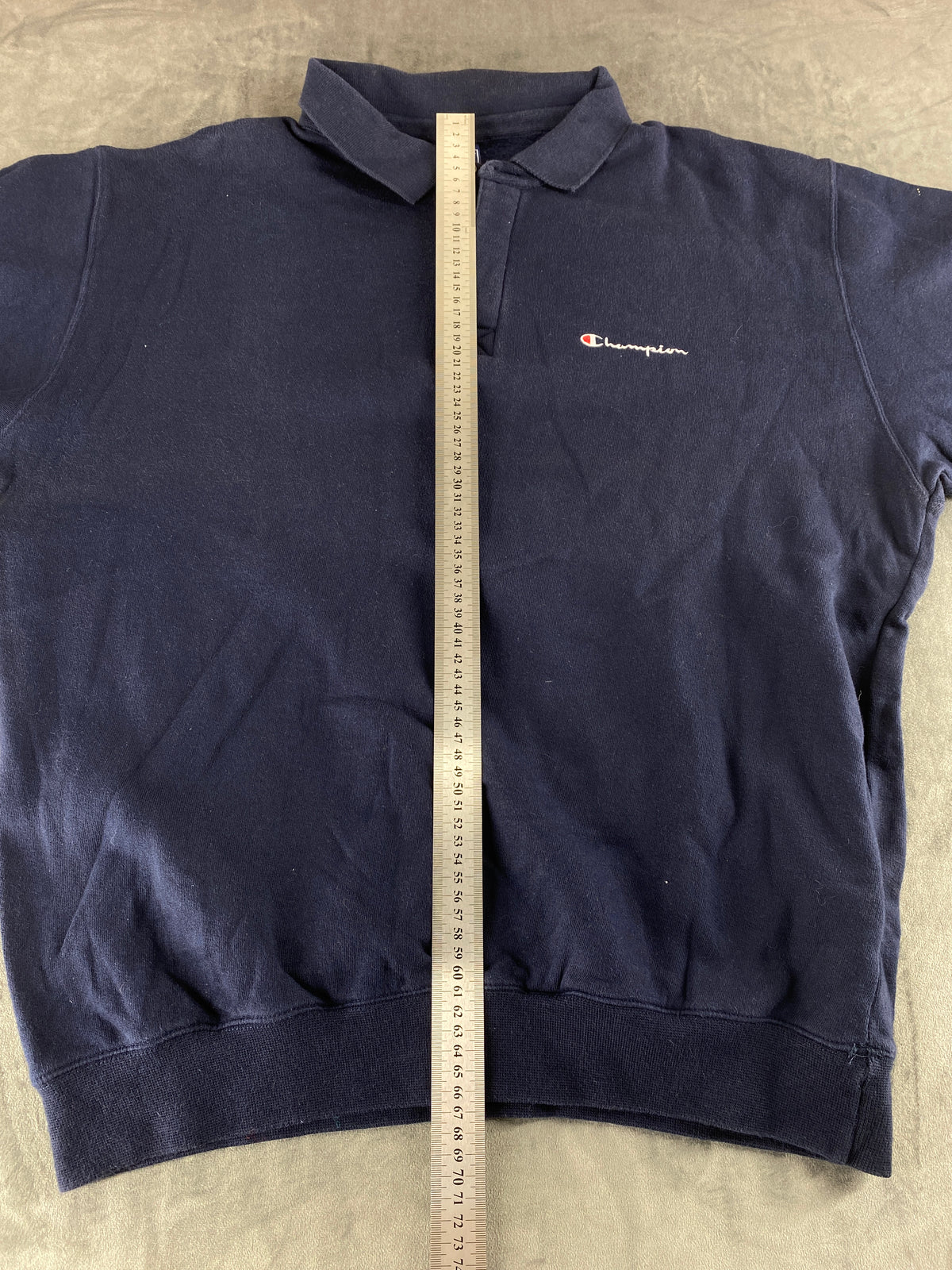 Felpa colletto polo Champion blu navy vintage – Uomo Taglia L