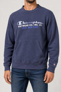 Felpa girocollo Champion Knitwear blu navy vintage – Uomo Taglia M