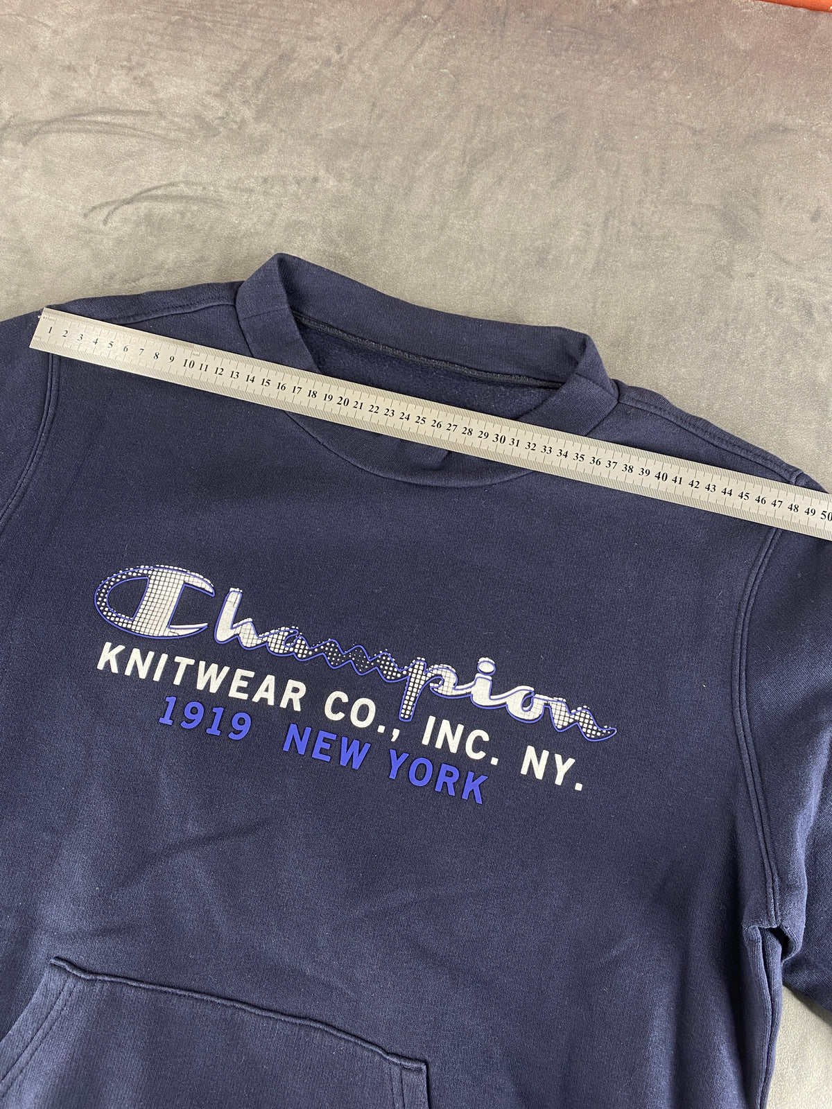 Felpa girocollo Champion Knitwear blu navy vintage – Uomo Taglia M