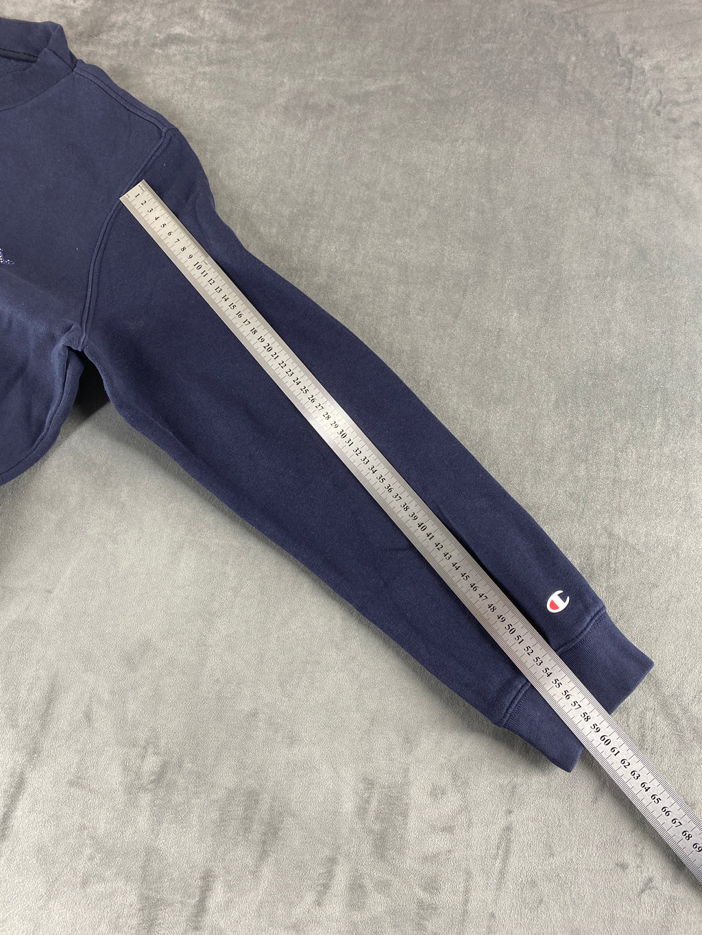 Felpa girocollo Champion Knitwear blu navy vintage – Uomo Taglia M