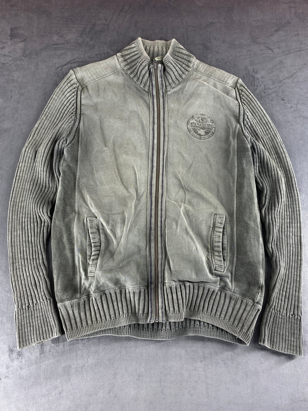 Cardigan full zip Napapijri verde salvia vintage – Donna Taglia L