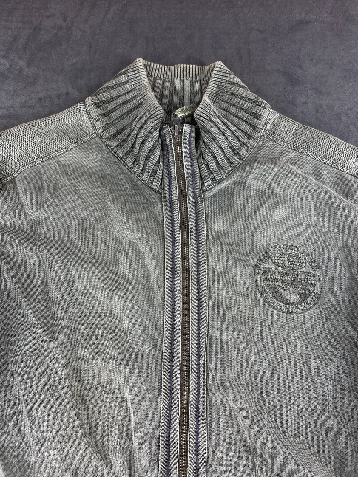 Cardigan full zip Napapijri verde salvia vintage – Donna Taglia L