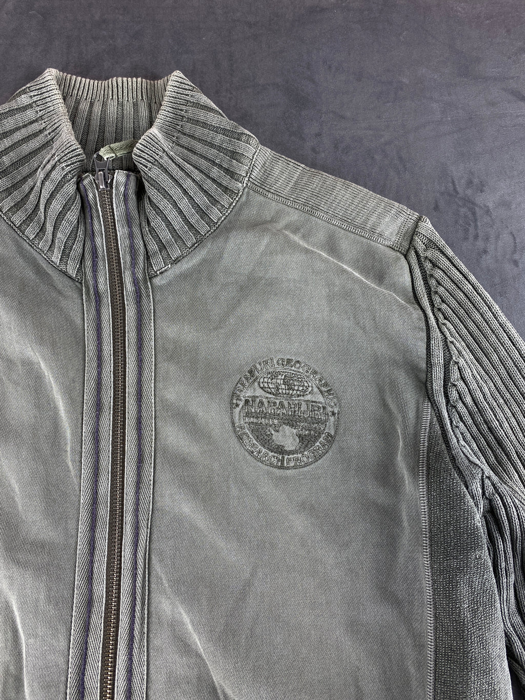 Cardigan full zip Napapijri verde salvia vintage – Donna Taglia L
