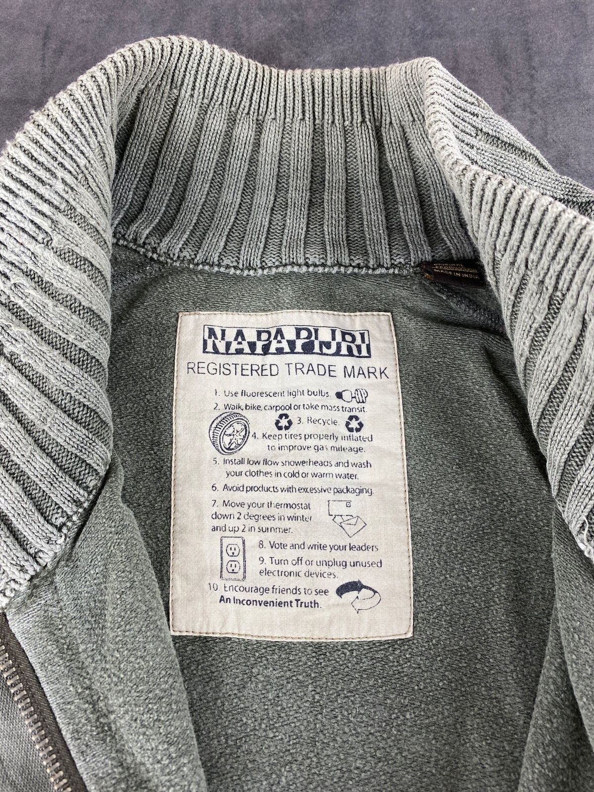 Cardigan full zip Napapijri verde salvia vintage – Donna Taglia L
