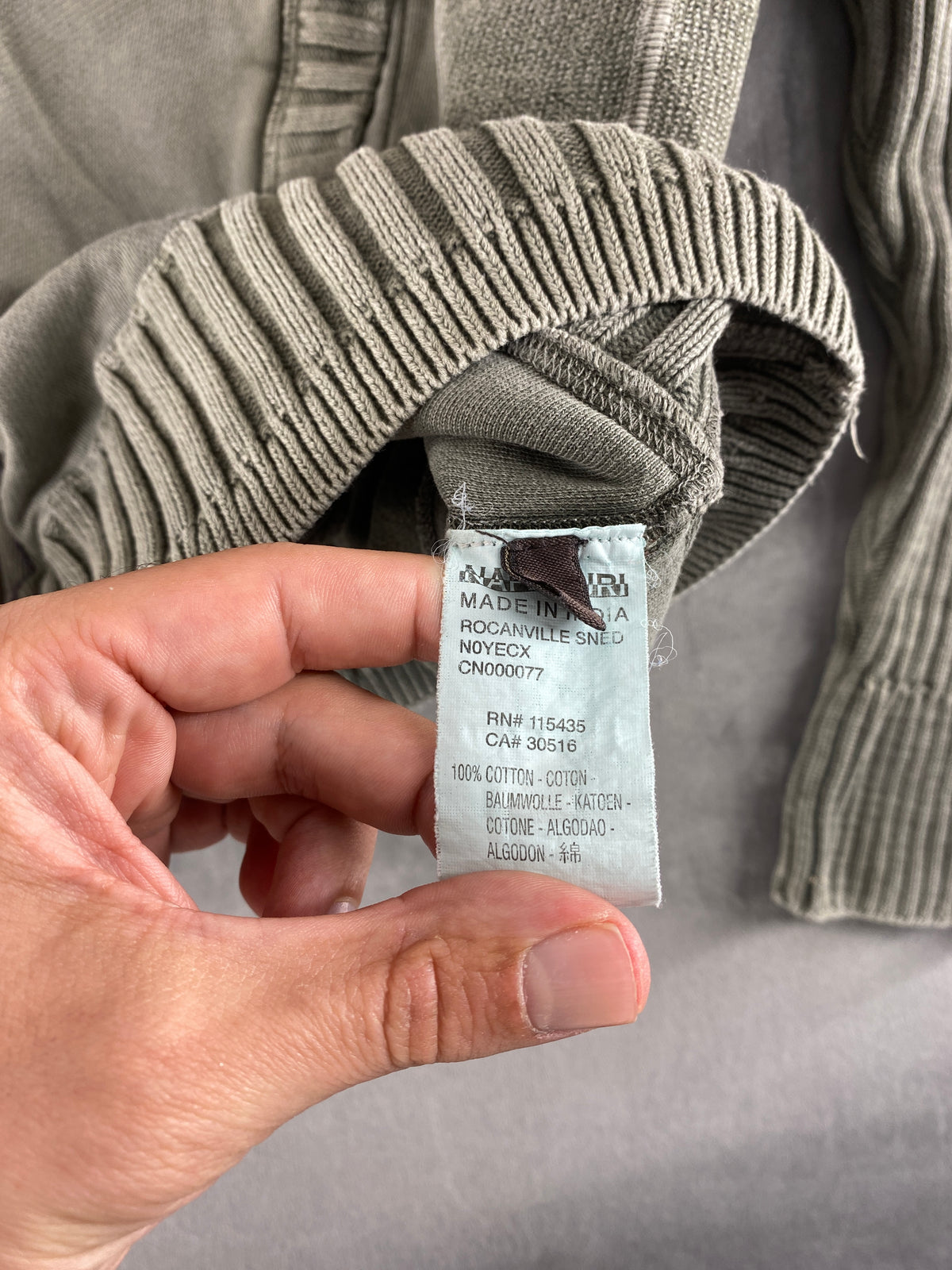 Cardigan full zip Napapijri verde salvia vintage – Donna Taglia L