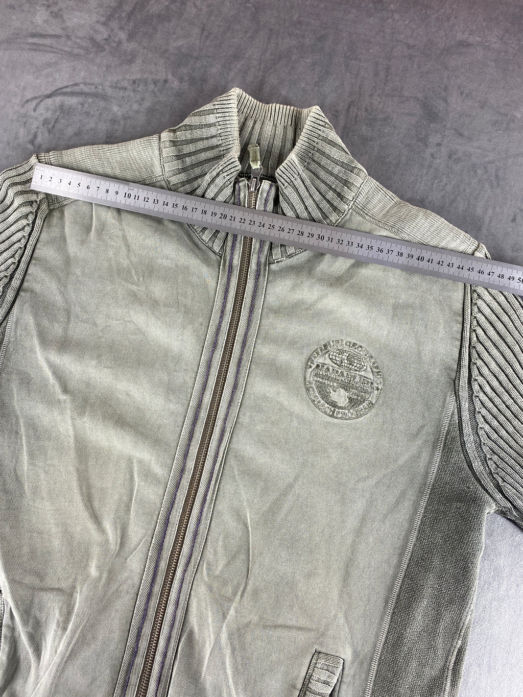 Cardigan full zip Napapijri verde salvia vintage – Donna Taglia L