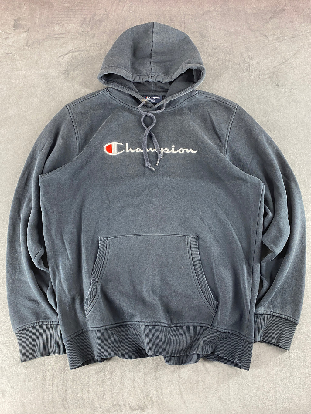 Felpa con cappuccio Champion grigio scuro vintage – Donna Taglia L