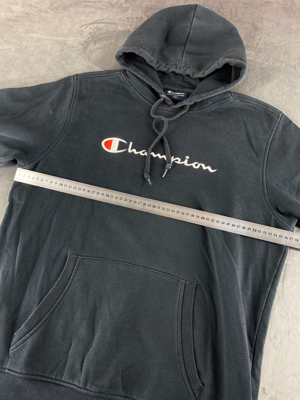 Felpa con cappuccio Champion grigio scuro vintage – Donna Taglia L