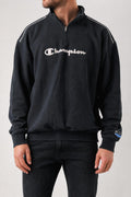 Felpa mezza zip Champion nera vintage – Uomo Taglia XL