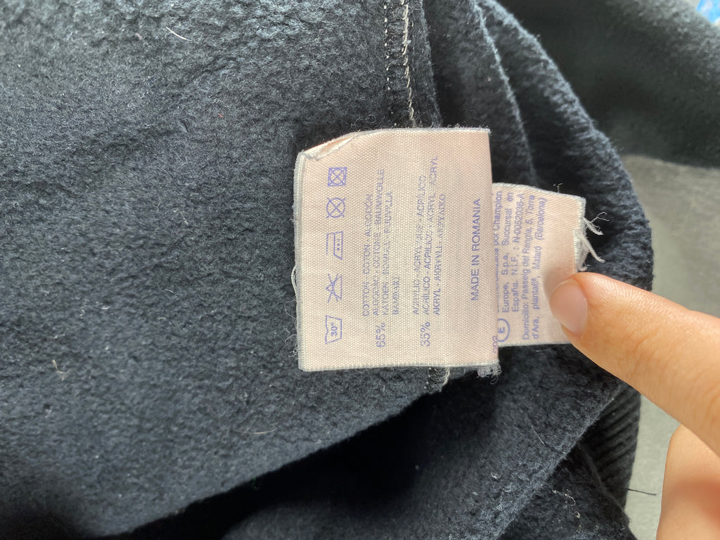 Felpa mezza zip Champion nera vintage – Uomo Taglia XL
