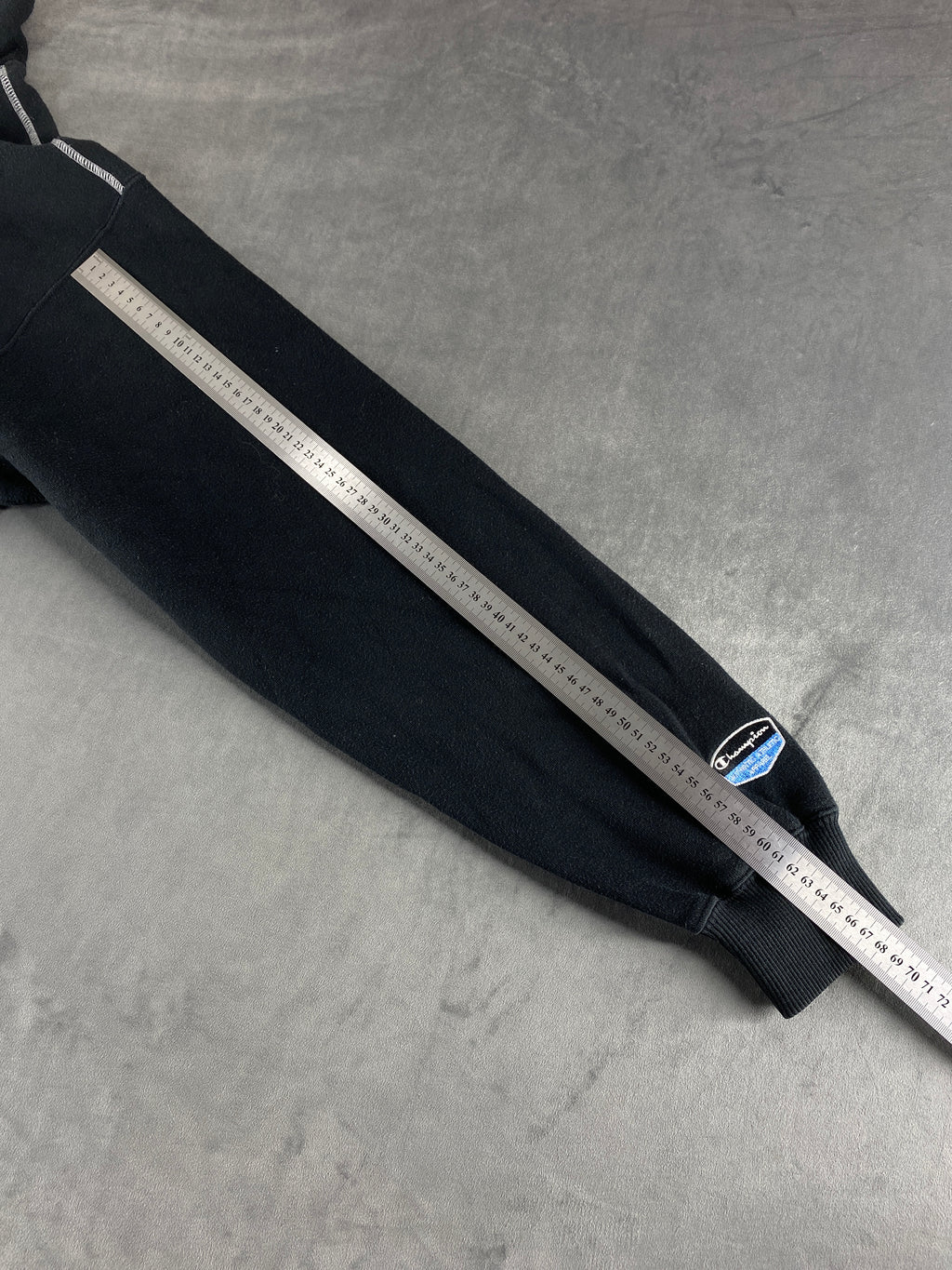 Felpa mezza zip Champion nera vintage – Uomo Taglia XL