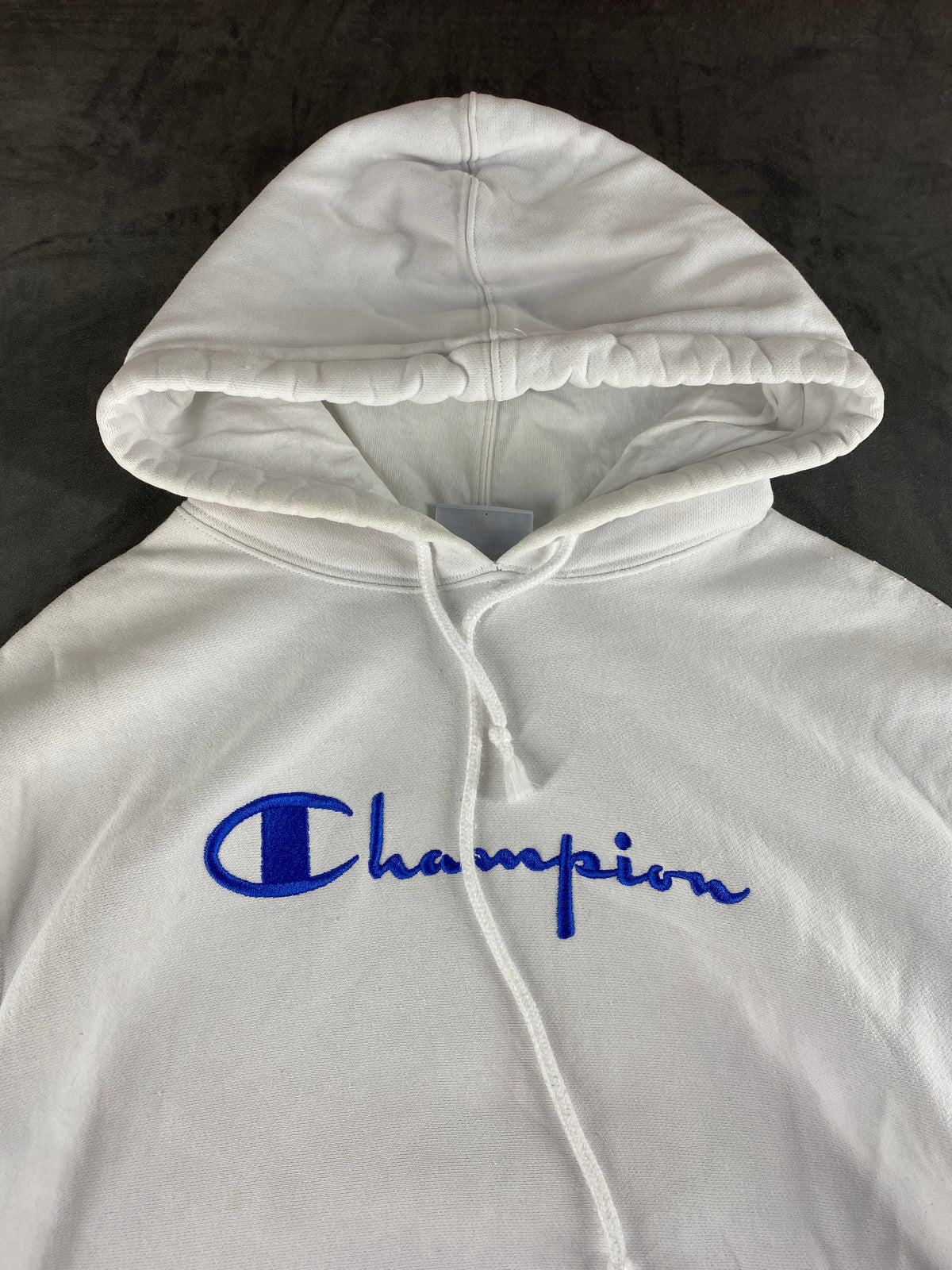 Felpa cappuccio Champion Reverse Weave bianca vintage – Uomo Taglia M