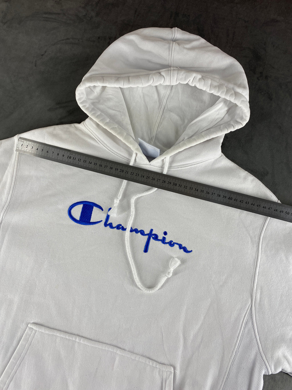 Felpa cappuccio Champion Reverse Weave bianca vintage – Uomo Taglia M