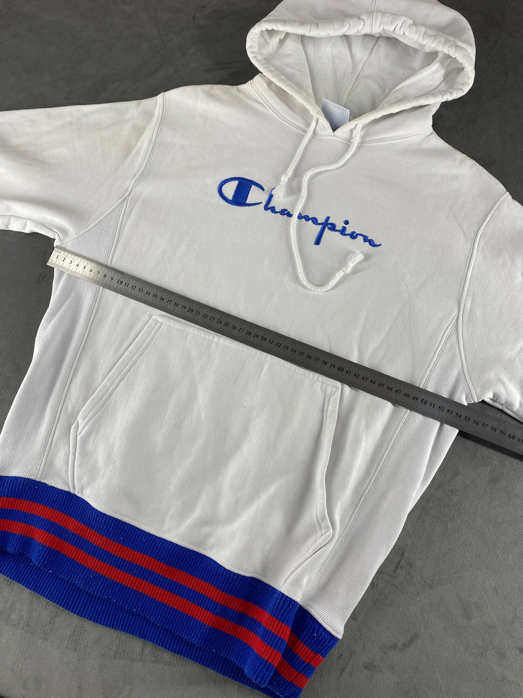 Felpa cappuccio Champion Reverse Weave bianca vintage – Uomo Taglia M