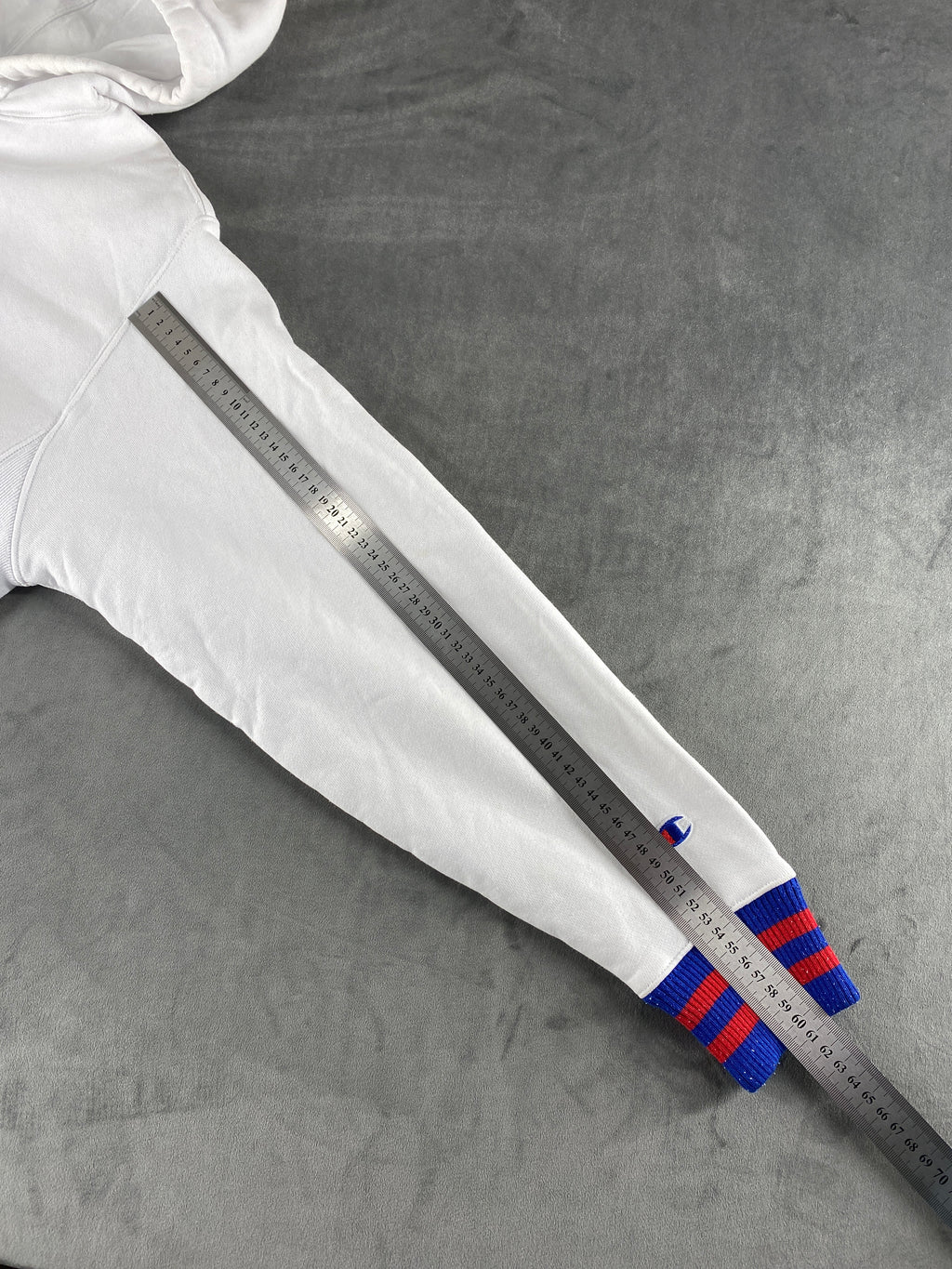 Felpa cappuccio Champion Reverse Weave bianca vintage – Uomo Taglia M