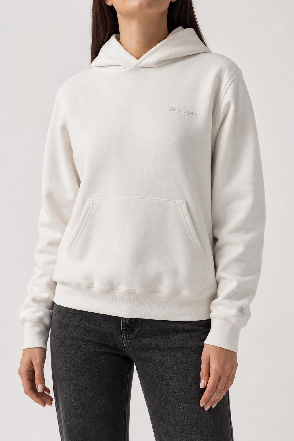 Felpa con cappuccio Champion panna vintage – Donna Taglia L