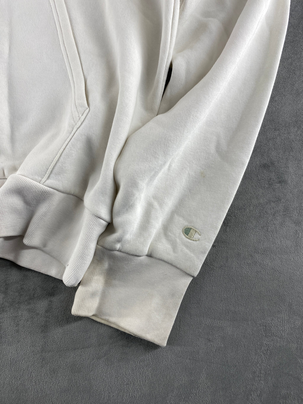 Felpa con cappuccio Champion panna vintage – Donna Taglia L