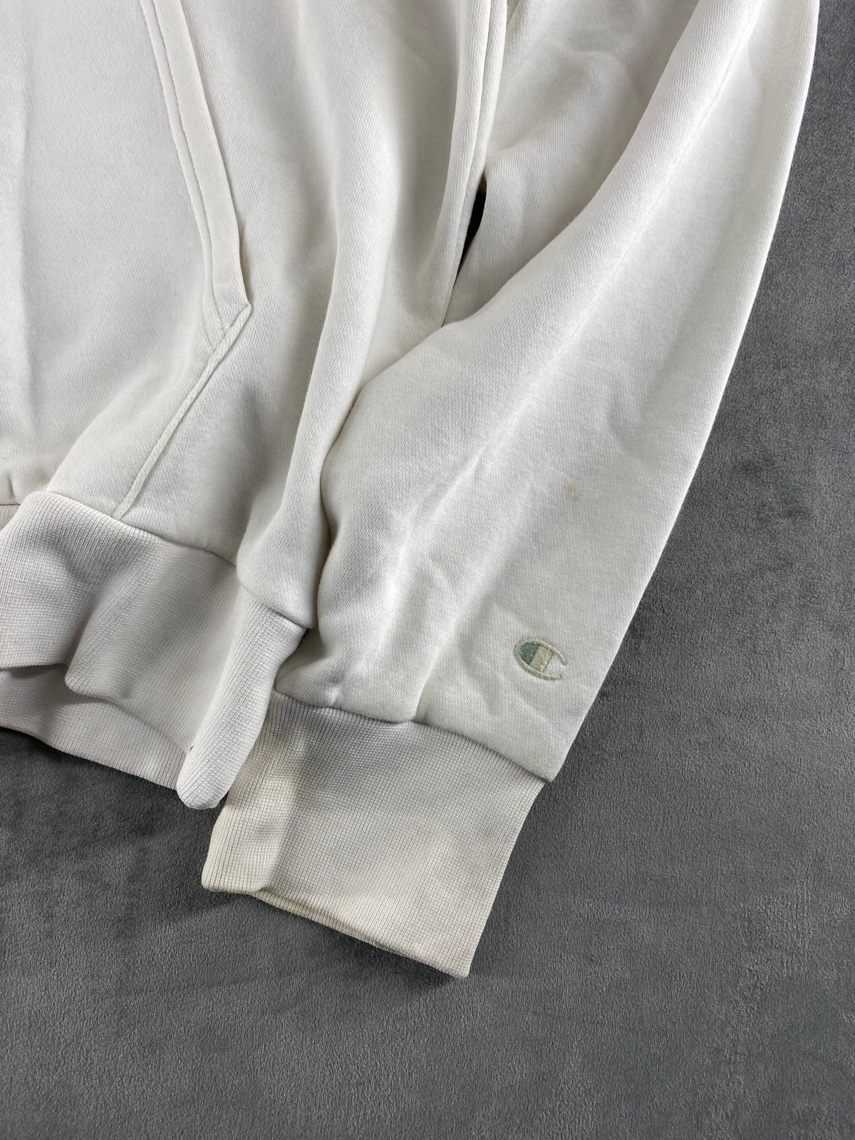 Felpa con cappuccio Champion panna vintage – Donna Taglia L
